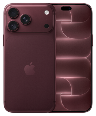 iPhone 18 Pro Max in burgundy, front and rear views