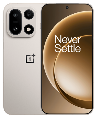 OnePlus 15 in Sand Storm, front and back